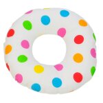 Coussin rond post natal boules de printemps + blanc