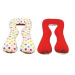 Coussin usages multiples boules couleurs de printemps fond rouge