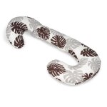Coussin usages multiples feuilles grises et marrons