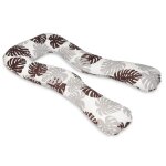 Coussin usages multiples feuilles grises et marrons