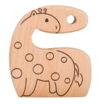 Couteau en bois pour enfants, couteau a motif girafe pour la cuisine, couteaux s�rs pour enfants, forme ...