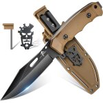 Couteau avec etui kydex, full tang outdoor couteau, d2 lame fixe en acier, couteau de survie en milieu ... Couteau avec etui kydex, full tang outdoor couteau, d2 lame fixe en acier, couteau de survie en milieu ...