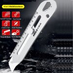 Couteau utilitaire multifonction en acier inoxydable 6 en 1, design de rupture de queue, rgle, ouvre ...