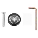 Couvercle de capuchon suprieur de tige de vlo de montagne rond  motif d'araigne noire, pour casque ...