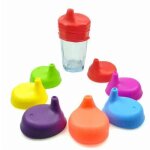 Couvercle sippy en silicone rutilisable, extensible et etanche, pour les enfants et les bbs