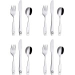 Couverts pour enfant 12pcs en acier inoxydable 18 / 10 - 4 fourchettes, 4 couteaux de table scuriss, ...