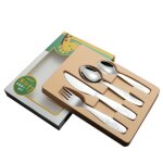 Couverts pour enfants en acier inoxydable 304, 4 pices / paquet, motif de dessin anim, sculpture, vaisselle ...
