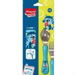 Couverts enfant avec etui raton laveur - maped picnik - cuill�re et fourchette, prise en main facile ...
