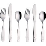 Couverts enfants en inox 6 pices: 2 x fourchettes, 2 x couteaux, 2 x cuillres (chien - chat - lapin ...