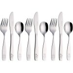 Couverts pour enfants en inox 9 pices: 3 x fourchettes, 3 x couteaux, 3 x cuillres (chien - chat - ...