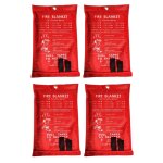 Couverture anti - feu d'urgence 4 pices, anti - feu, anti - incendie pour cuisine, grill, chemine (47 ...