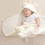 Couverture pour bb, couverture d'hiver, mignon, oreilles d'ours, dessin anim, pour nouveau - n, sac ...