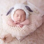Couverture de bébé en laine de coton au crochet, tricot epais, accessoires de photographie de nouveau ... Couverture de bébé en laine de coton au crochet, tricot epais, accessoires de photographie de nouveau ...