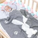 Couverture de bébé en tricot de dessin animé 3d, queue de lapin avec bords verrouillés en toute sécurité, ... Couverture de bébé en tricot de dessin animé 3d, queue de lapin avec bords verrouillés en toute sécurité, ...