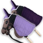 Couverture et bonnet anti - mouches rversibles skippi pour cheval de loisir - violet