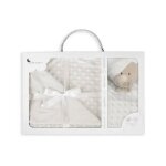 Couverture en bulles - 80 x 110 - coraline + doudou 28x17 - blanc