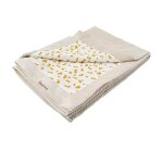 Couverture double face - domiva - savane - 75 x 100 cm - gaze de coton et velours ctel