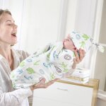 Couverture d'emmaillotage pour bb avec chapeau, ensemble 100% coton tricot pour nouveau - n, parfait ...