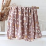 Couverture d'emmaillotage pour bb, en mousseline, a motifs d'animaux de la fort, 120x120, linge de ...