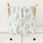 Couverture d'emmaillotage pour bb, en mousseline, a motifs d'animaux de la fort, 120x120, linge de ...