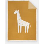 Couverture en jacquard girafe tiga jaune 100 x 140 cm - noukie's