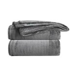 Couverture microflanelle 150x230 cm gris - 360gsm