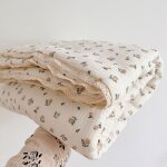 Couverture en mousseline a imprim rose camlia pour bb, couette pour l't, couette florale pour bb, ...