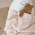 Couverture en mousseline a imprim rose camlia pour bb, couette pour l't, couette florale pour bb, ...