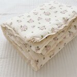Couverture en mousseline a imprim rose camlia pour bb, couette pour l't, couette florale pour bb, ...