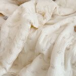 Couverture en mousseline a imprim rose camlia pour bb, couette pour l't, couette florale pour bb, ...