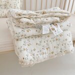 Couverture en mousseline a imprim rose camlia pour bb, couette pour l't, couette florale pour bb, ...