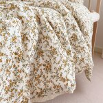 Couverture en mousseline a imprim rose camlia pour bb, couette pour l't, couette florale pour bb, ...