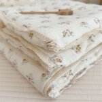 Couverture en mousseline a imprim rose camlia pour bb, couette pour l't, couette florale pour bb, ...