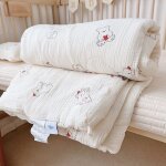 Couverture en mousseline a imprim rose camlia pour bb, couette pour l't, couette florale pour bb, ...