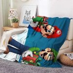 Couverture en peluche de noël super mario bros. couvre - lit Couverture en peluche de noël super mario bros. couvre - lit