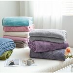 Couverture rafrachissante en polaire de lait en treillis jacquard pour l't, couverture froide pour ...