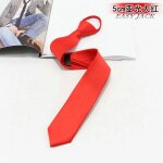 Cravate moulante a fermeture eclair pour hommes, 5cm, pr - noue, rouge, noir, bleu, couleur unie, robe ...