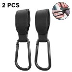 Crochet pour poussette pour sacs de courses � cuir pu avec mousqueton en aluminium, pratique pour les ...