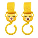 Crochets pour sac de poussette, 2 pi�ces, rotation a 360 degr�s, joli motif de dessin anim�, organisateur ...