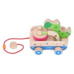 Crocodile battant tambour bebe jouets a tirer jouets a tirer en bois et caoutchouc pour bebe de plus ...