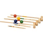 Croquet de jardin - woodyland - 24 pi�ces - maillets en bois - boules color�es - a partir de 3 ans