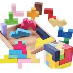 Cubes 3d en bois colorés, blocs de construction montessori, jouets d'intelligence educative pour enfants, ... Cubes 3d en bois colorés, blocs de construction montessori, jouets d'intelligence educative pour enfants, ...