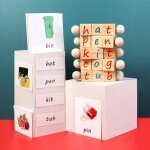 Cubes arithmtiques numriques et alphabtique pour enfants, jouets d'apprentissage educatif en bois ...