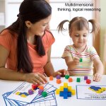 Cube en bois montessori, bloc de construction pour la pensée spatiale, jouets educatifs pour enfants Cube en bois montessori, bloc de construction pour la pensée spatiale, jouets educatifs pour enfants
