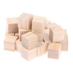 Cubes carrs en bois non fini, 100 pices, blocs pour l'artisanat mathmatique, cadeau educatif pour ...