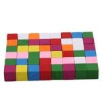 Cubes carrs empilables en bois color pour enfants, jouets educatifs d'apprentissage, blocs de construction ...