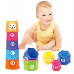 Cubes � empiler 2 en 1, multicouleur, tasses � empile b�b�s, gobelet empilable pour jouets, b�b�s jouets ...