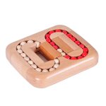 Cube de jeu de lib�ration du stress, jouet de puzzle en bois, d�verrouillage, balle plate, jouet de restaurati ...