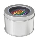 Cube magnetique 5mm 216 billes 6 couleurs magique puzzle jouet enfant avec boite en metal