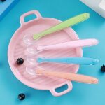 Cuill�res d'alimentation pour b�b�, vaisselle pour enfants, couverts cuill�re outils en silicone pour ...